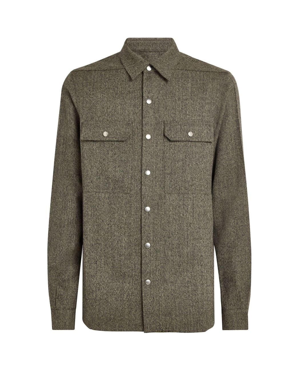 Rick Owens Green Wool Overshirt for men