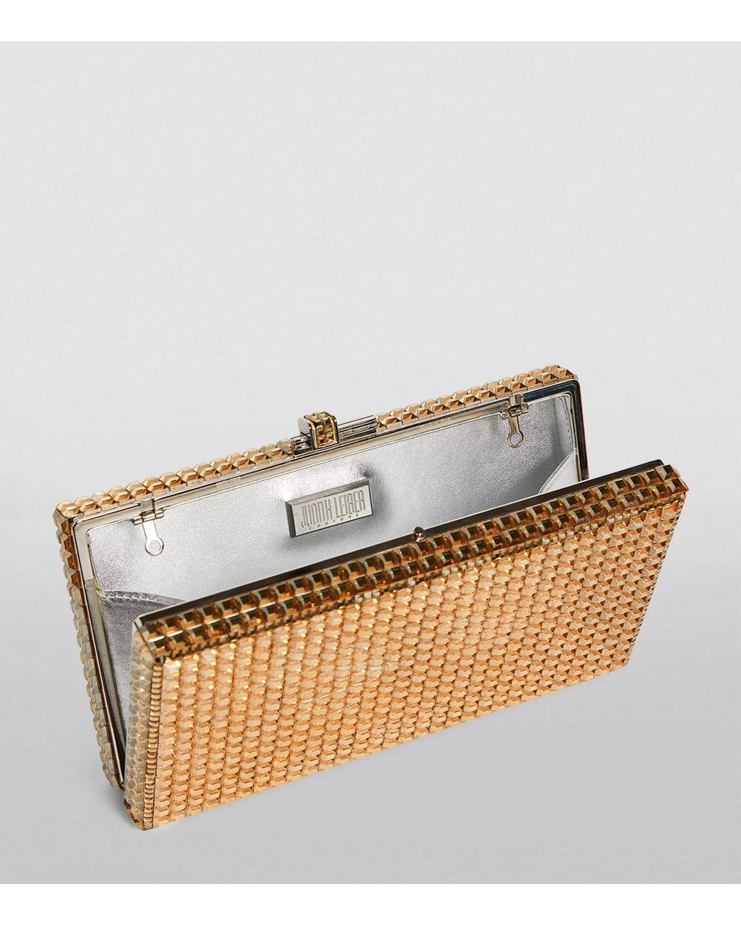 Judith Leiber Metallic Sleek Rectangle Clutch Bag