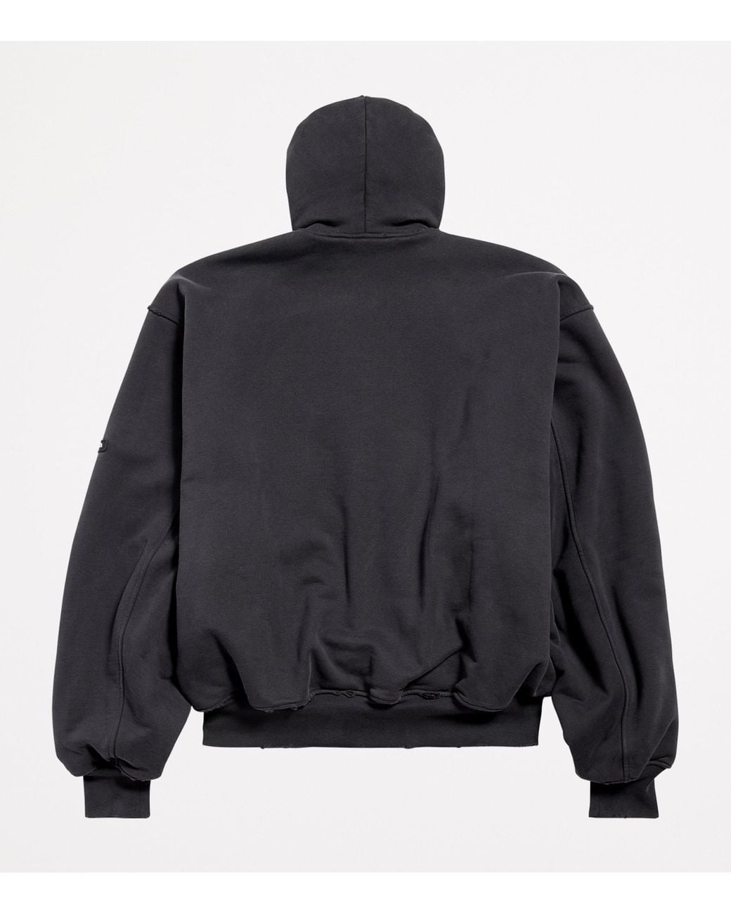 Balenciaga Blue Cotton Hooded Bomber Jacket for men