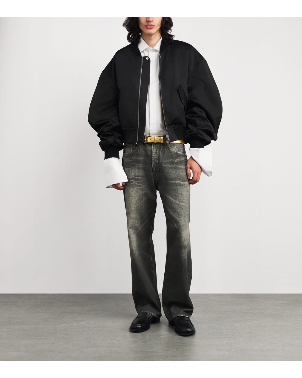 Comme des Garçons Metallic Leather Buckle Belt for men