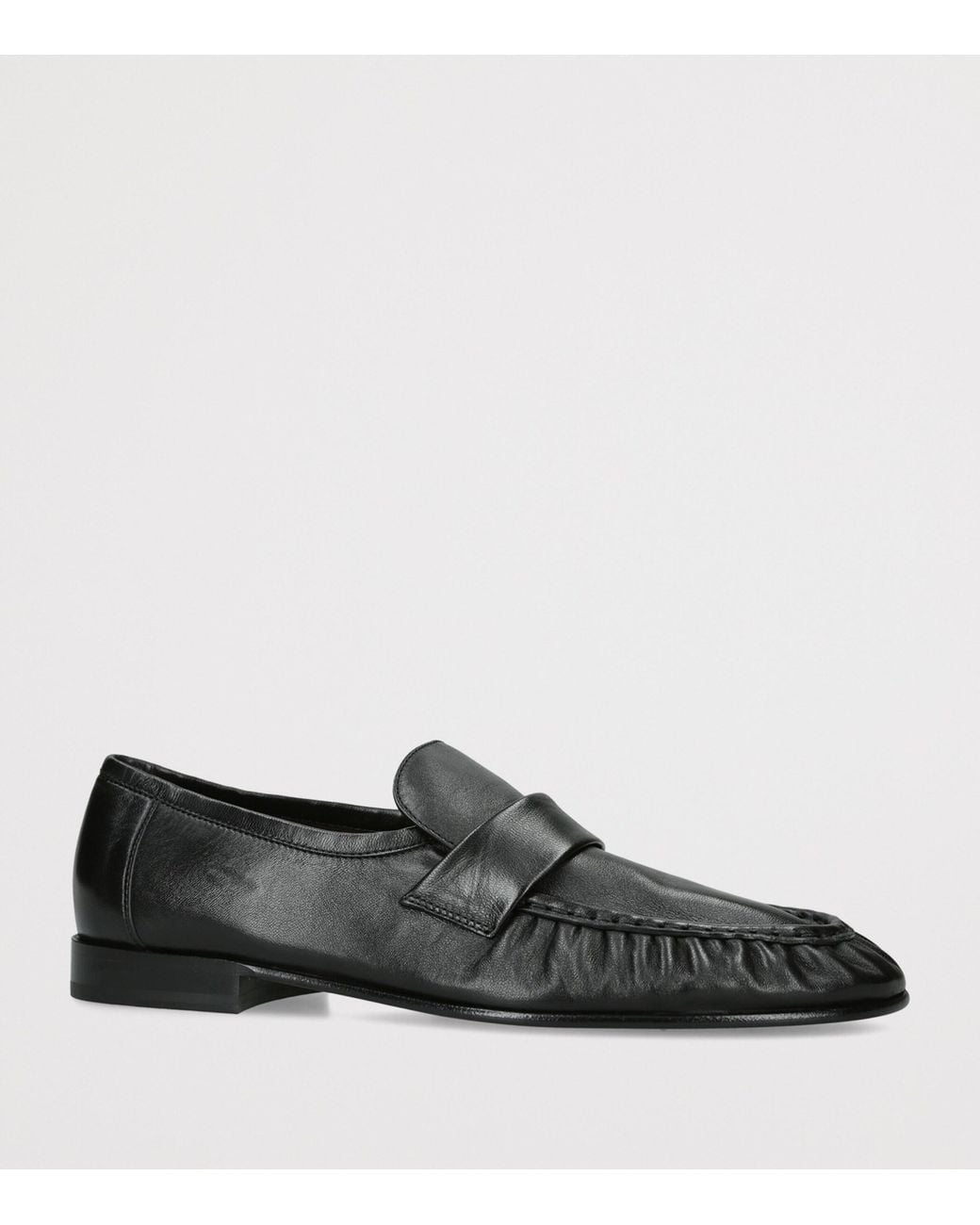 The Row Black Soft Leather Loafers for men