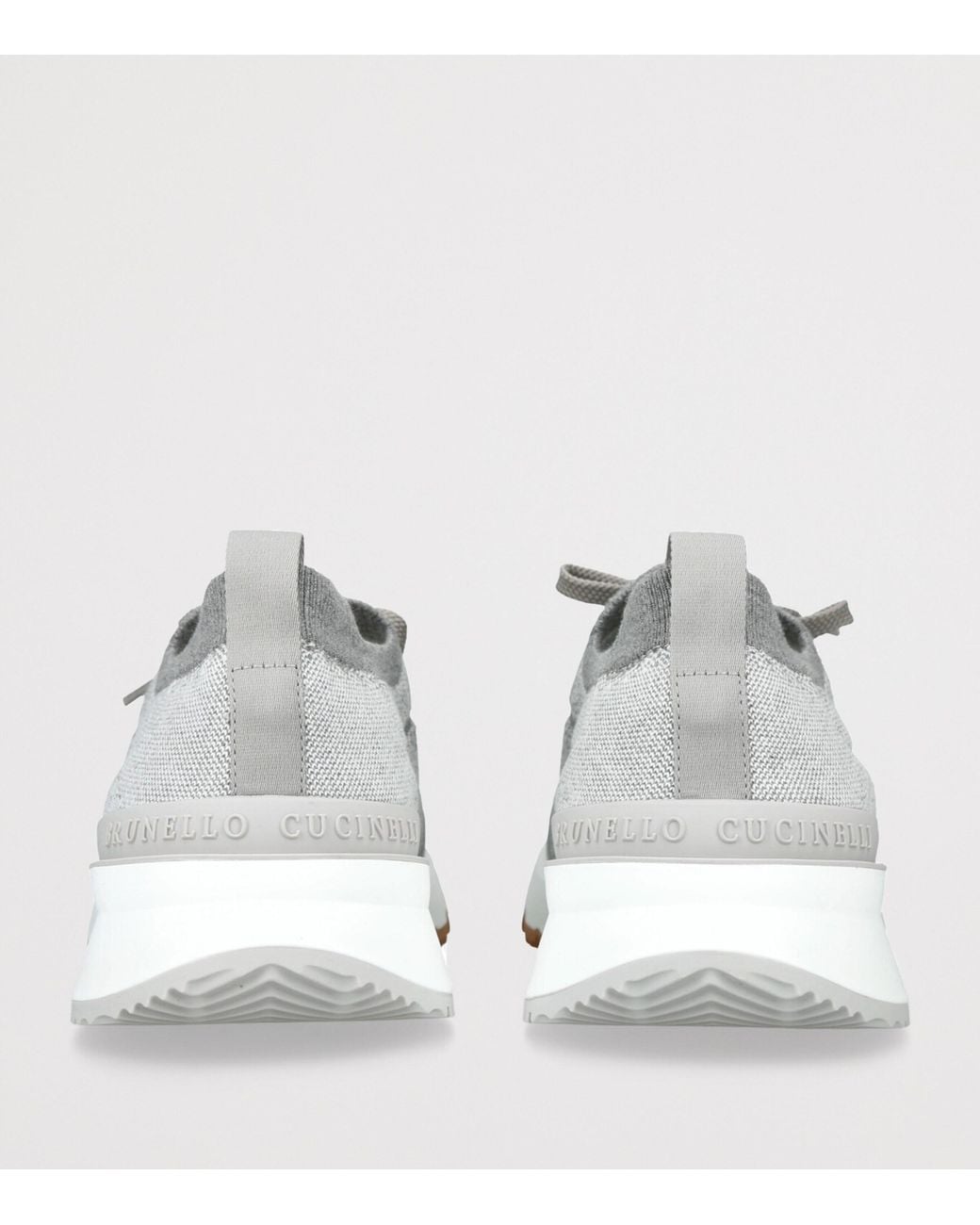 Brunello Cucinelli White Knitted Sportiv Sneakers for men
