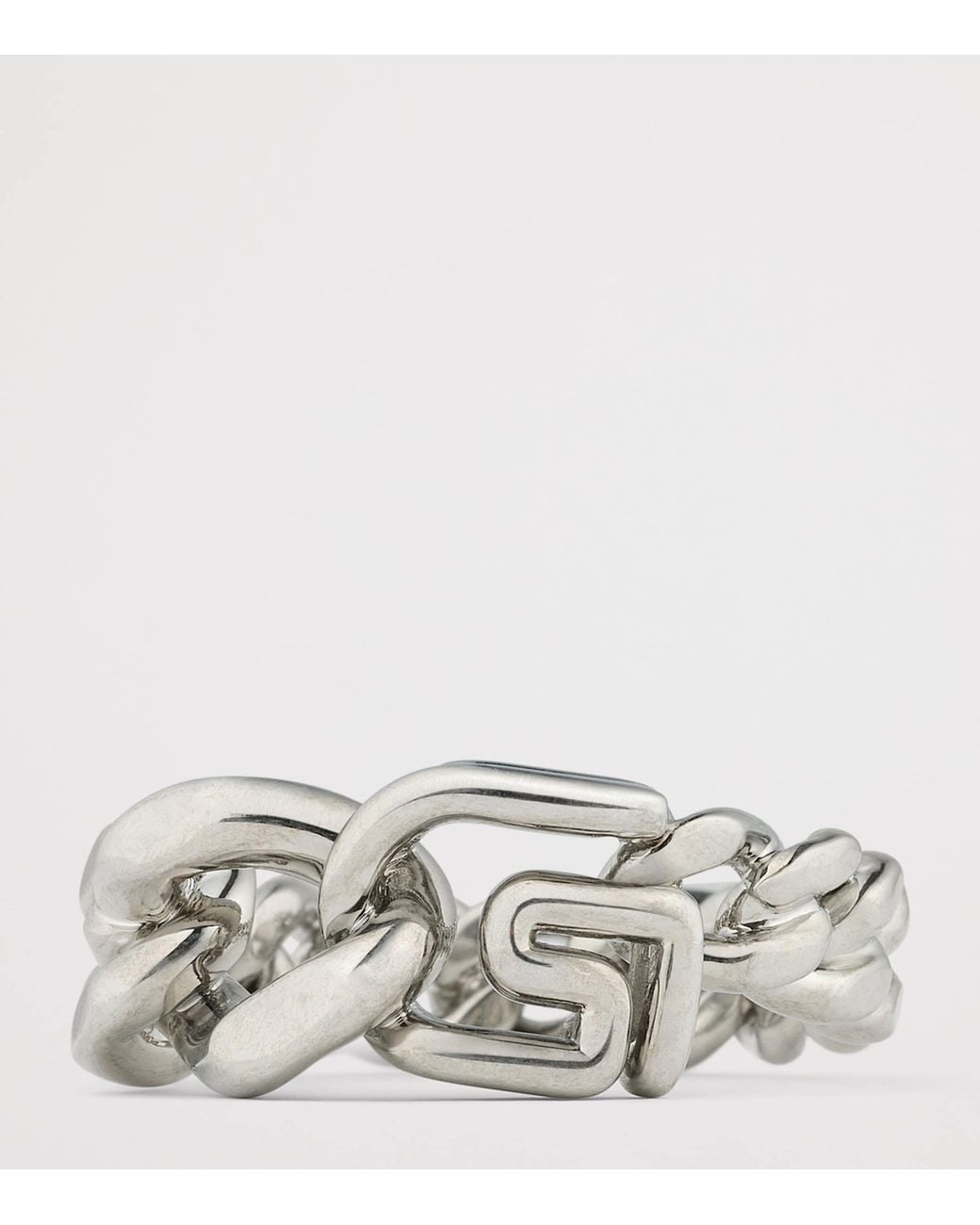 Givenchy Metallic Brass Chain G Ring for men