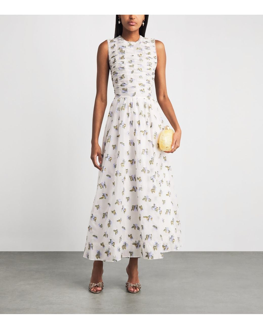Ulla Johnson White Organza Fleurine Backless Maxi Dress