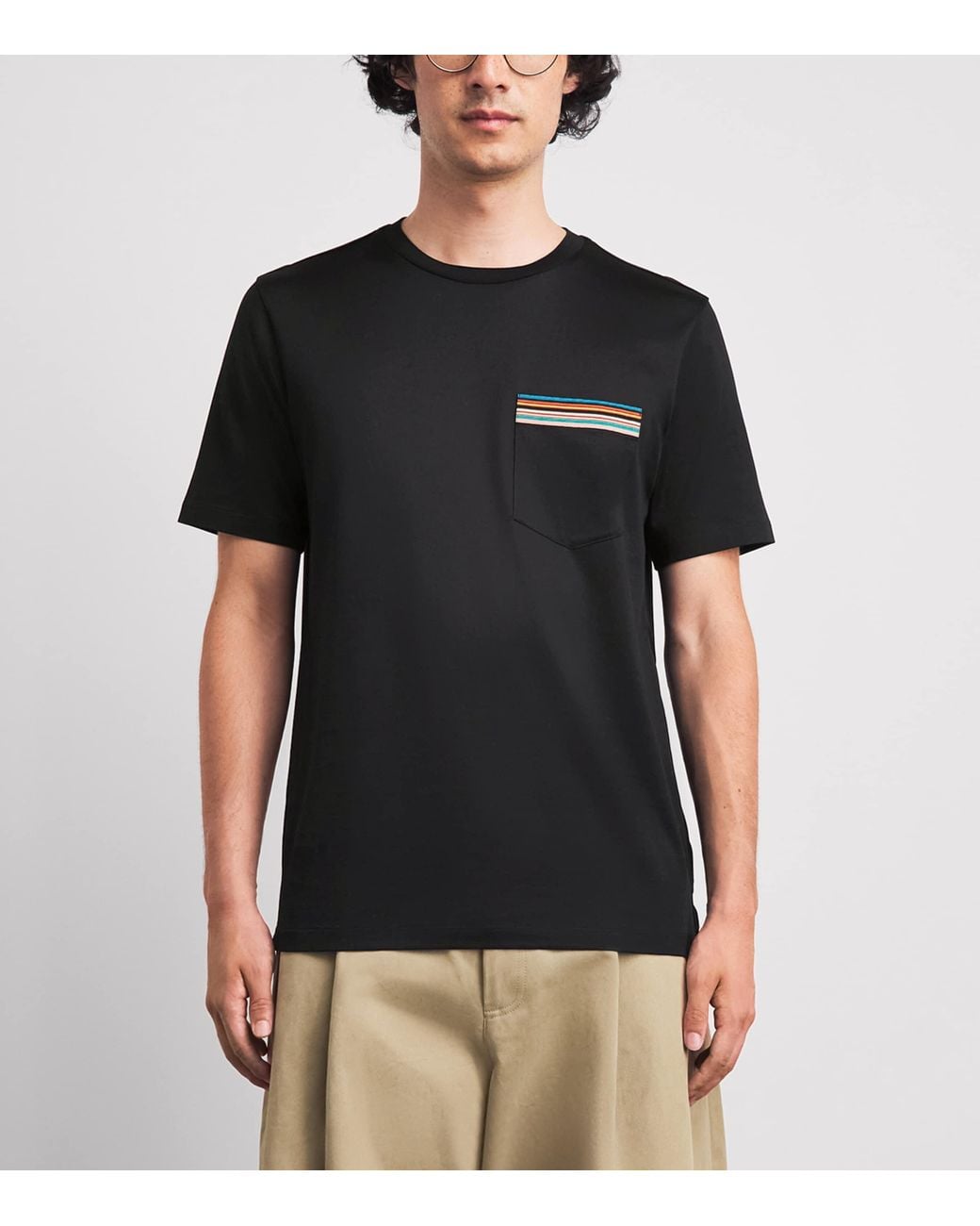 Paul Smith Black Signature Stripe Pocket T-Shirt for men