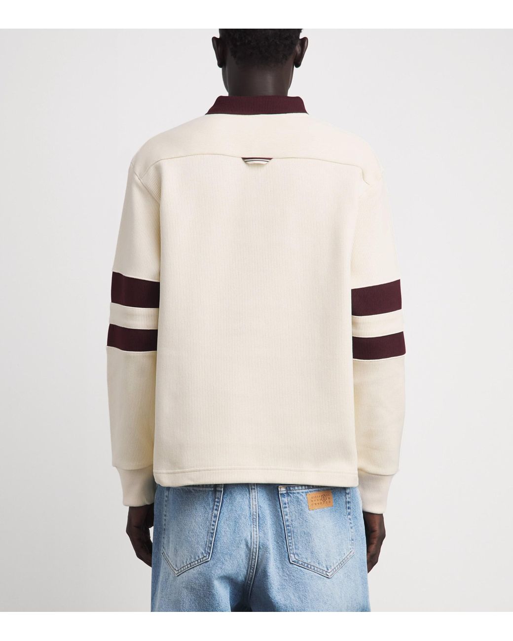 Fred Perry White Cotton Logo Polo Sweatshirt for men