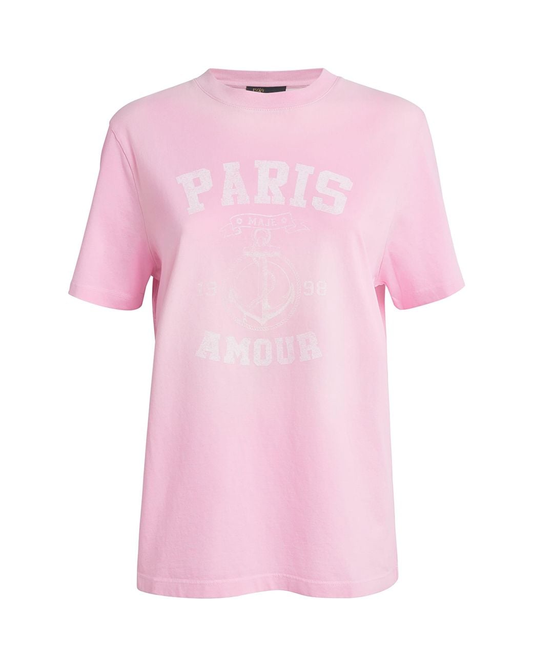 Maje Pink Cotton Paris T-Shirt