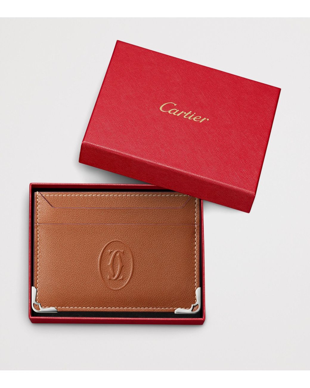 Cartier Brown Leather Must De Card Holder for men