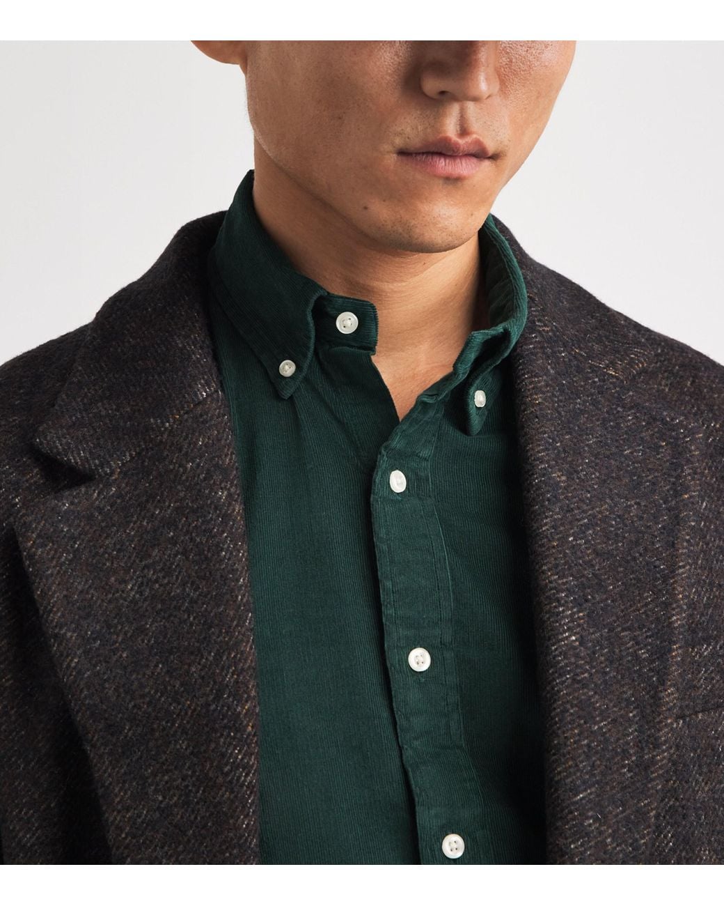 Polo Ralph Lauren Green Corduroy Custom-Fit Shirt for men