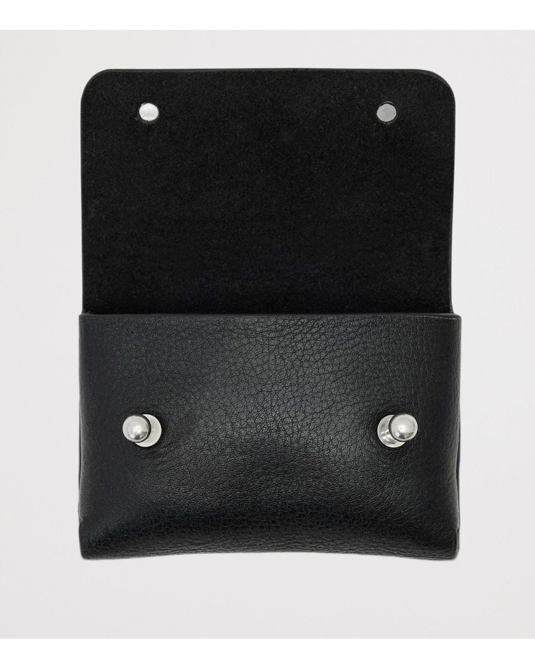 AllSaints Black Leather Stud Card Case