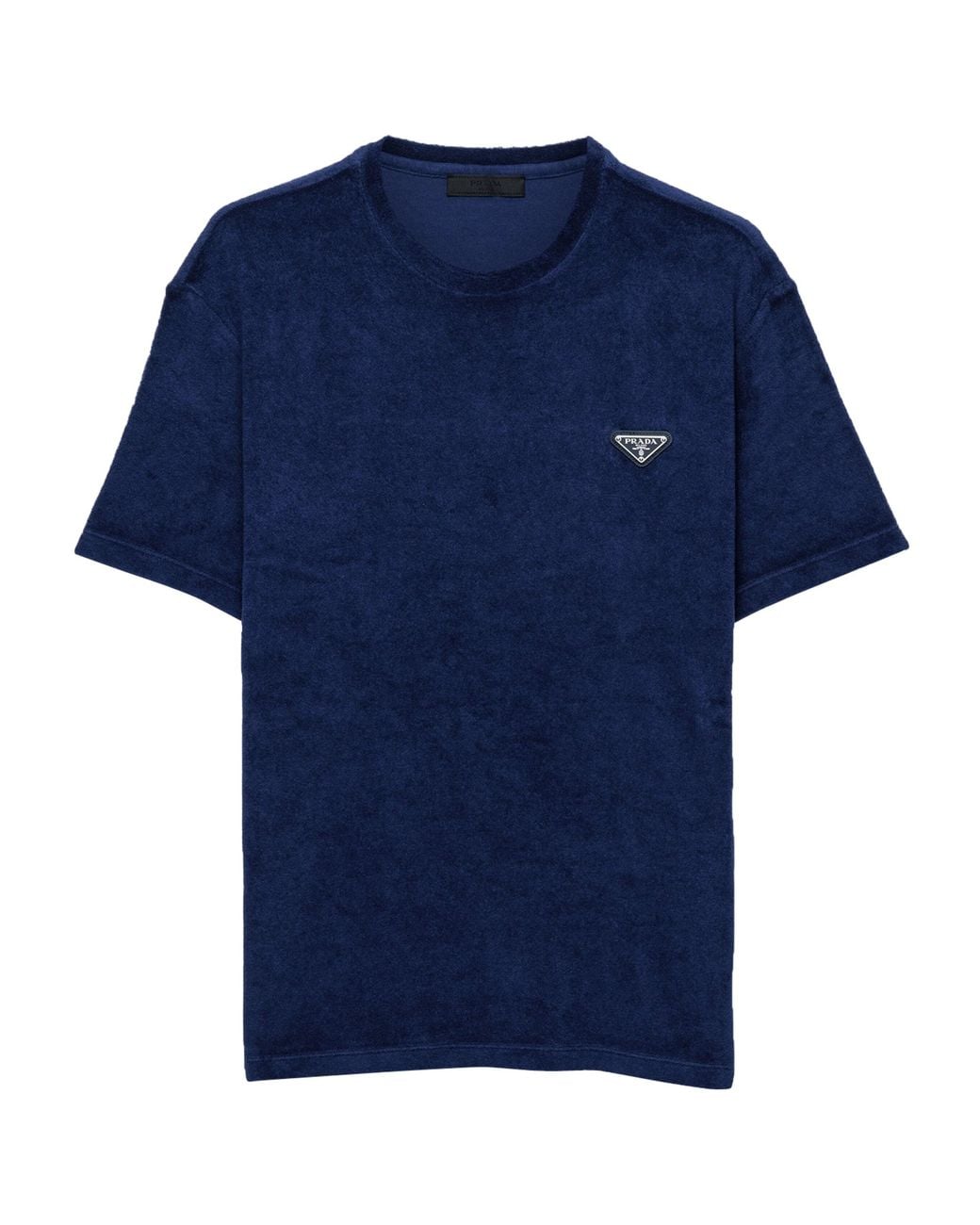 Prada Blue Terry Towelling T-Shirt for men