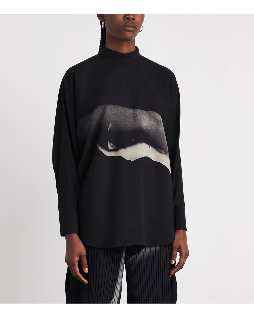 Issey Miyake Black Hands Of Lover Print Shirt