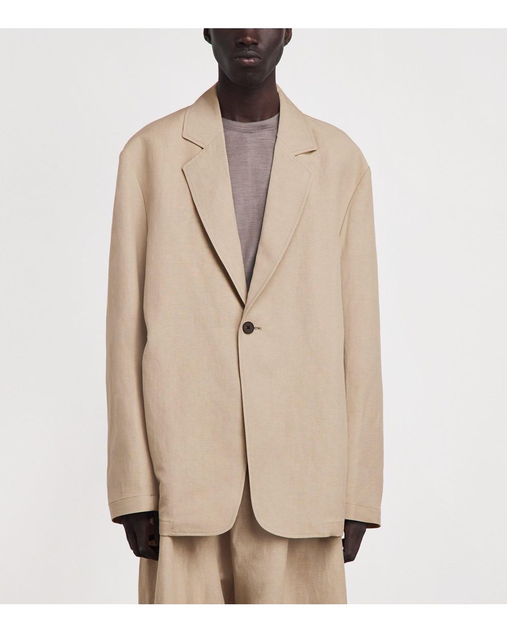 Studio Nicholson Natural Linen-Wool Single-Breasted Blazer for men
