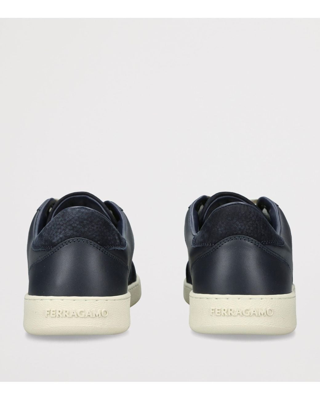 Ferragamo Black Leather Garda Sneakers for men