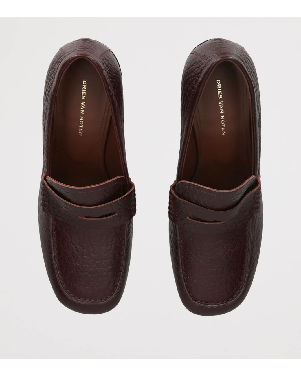 Dries Van Noten Purple Leather Heeled Loafers 70
