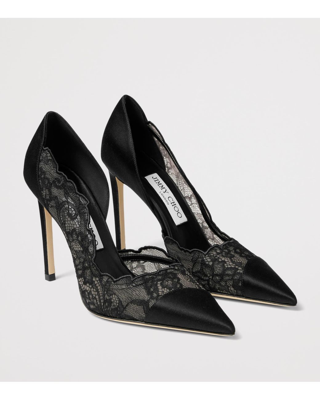 Jimmy Choo Black Brigitte 100 Lace Pumps