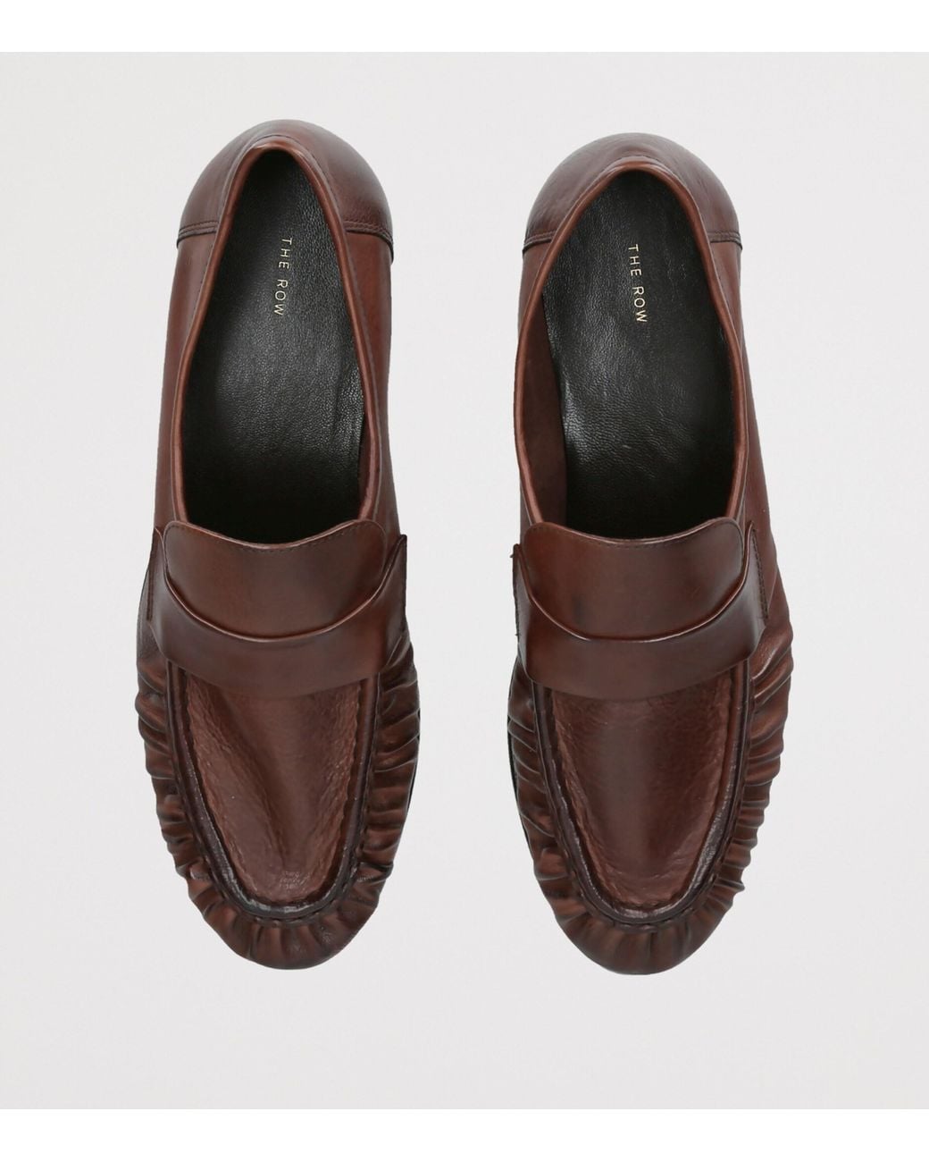 The Row Brown Soft Leather Loafers for men