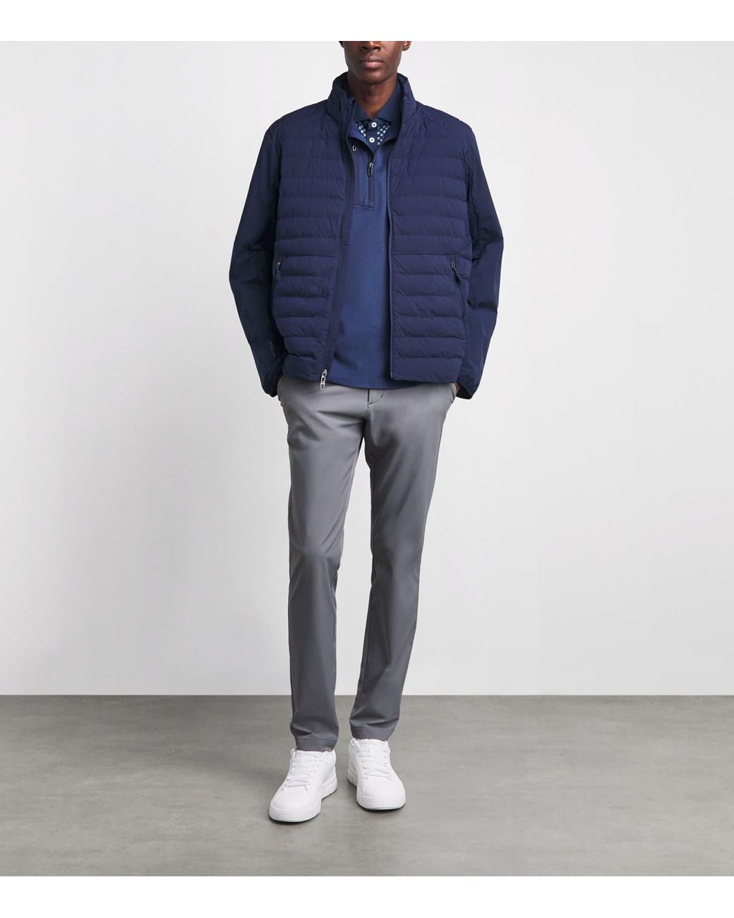 Ralph Lauren Blue Padded High-Neck Zip-Up Jacket for men