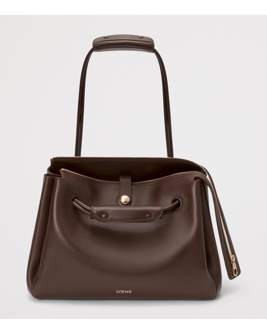 Loewe Brown Large Grained Leather Madrid Shoulder Bag