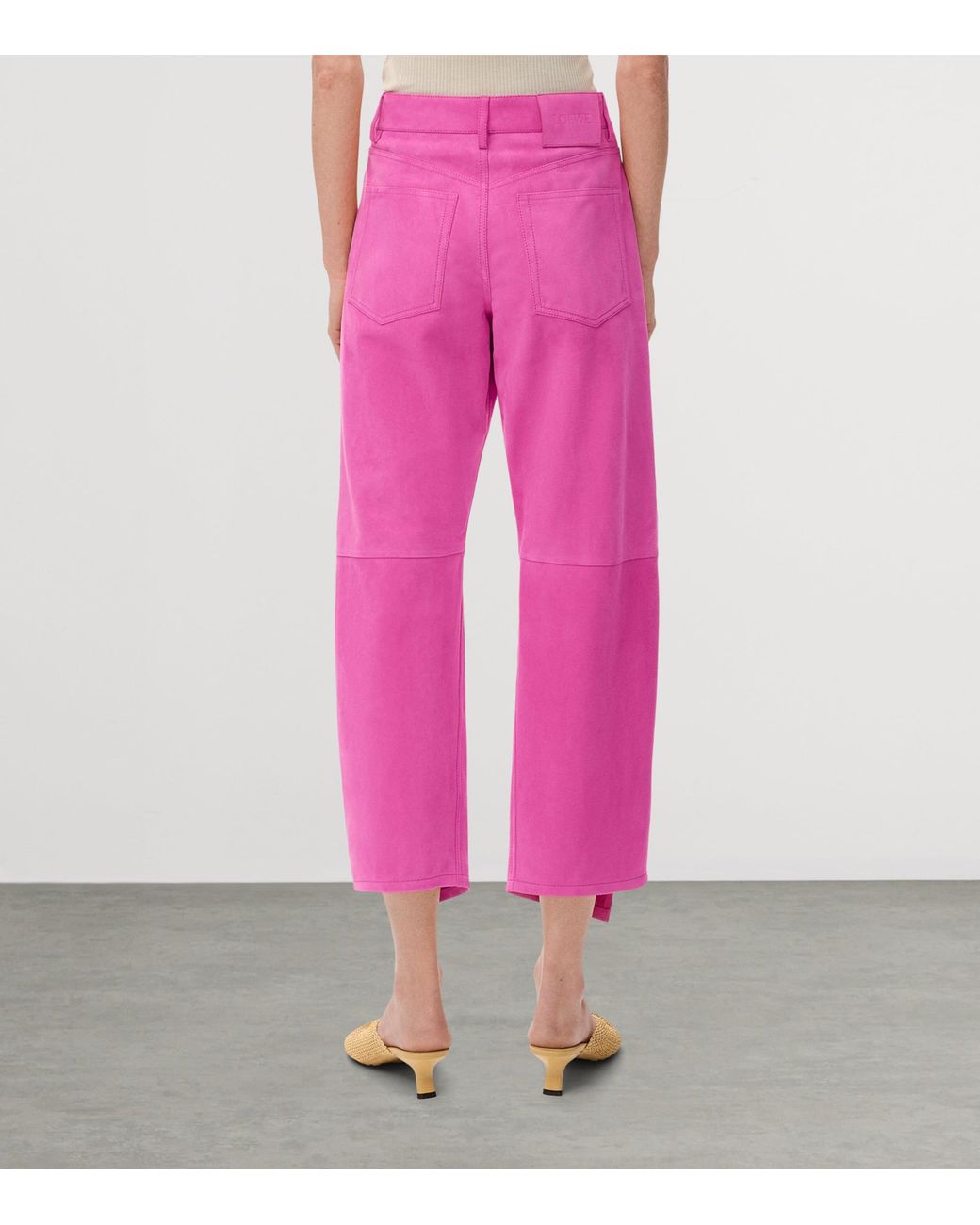 Loewe Pink X Paula's Ibiza Suede Split-Leg Flared Trousers