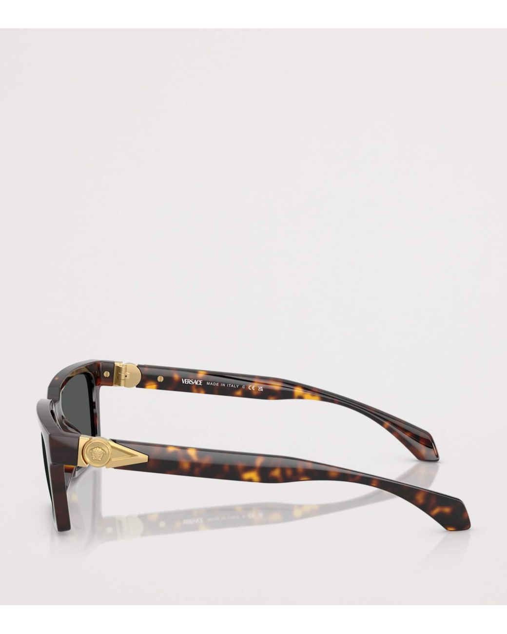 Versace Gray Tortoiseshell Rectangular Sunglasses for men