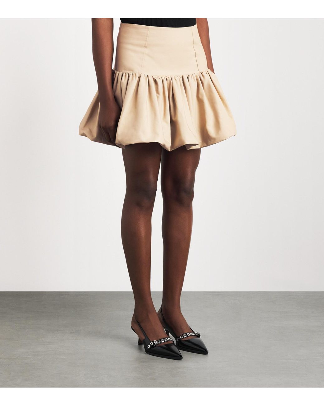 Ganni Natural Organic Cotton Bubble Mini Skirt