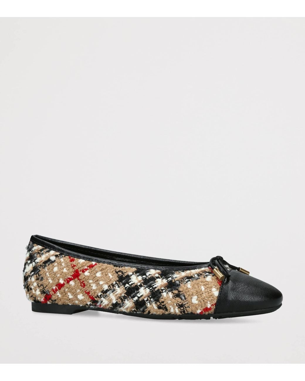 Burberry Brown Bouclé Check Highgate Ballet Flats