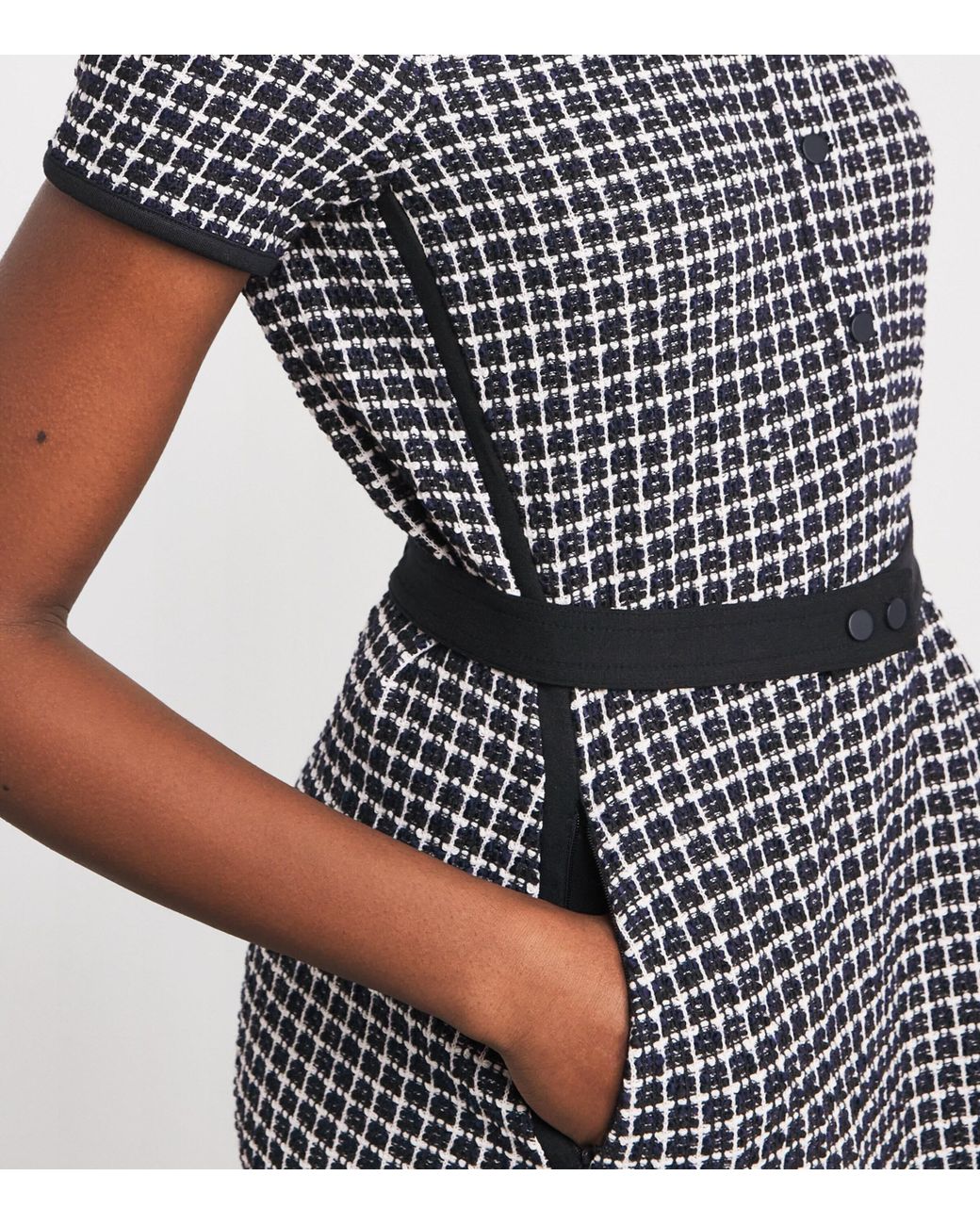 ME+EM Gray Jacquard Midi Shirt Dress