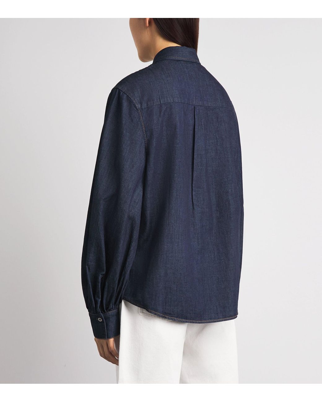 7 For All Mankind Blue Cotton Long-Sleeve Shirt