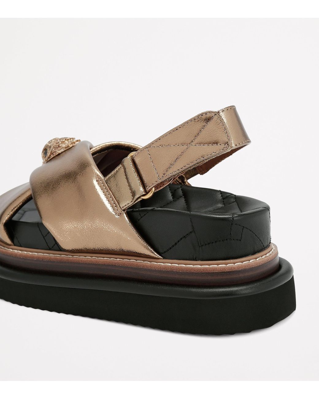 Kurt Geiger Brown Leather Orson Cross-Over Sandals
