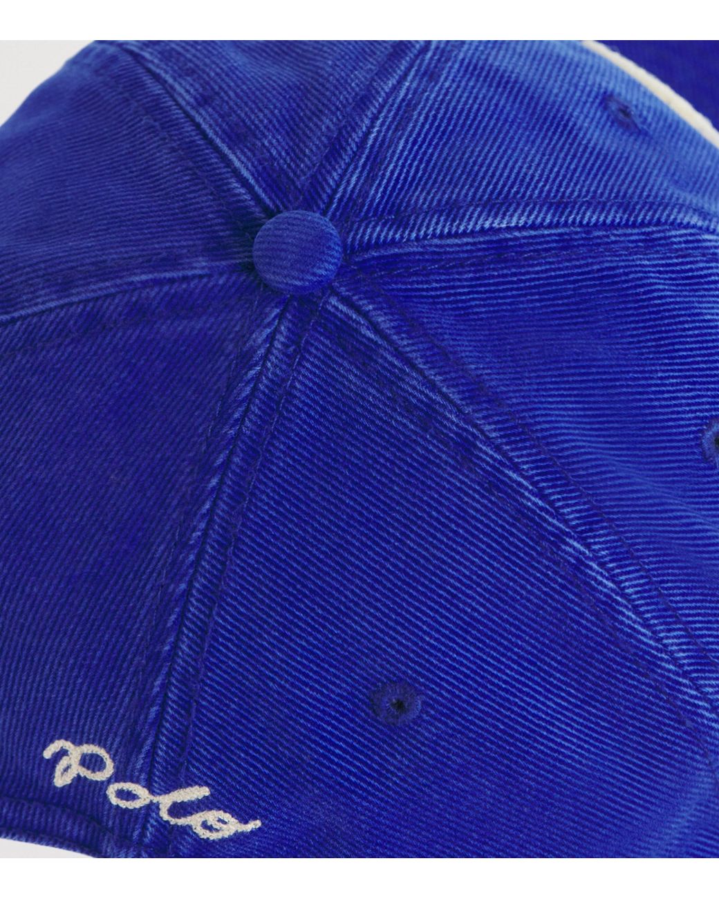 Polo Ralph Lauren Blue Corduroy Script Baseball Cap for men