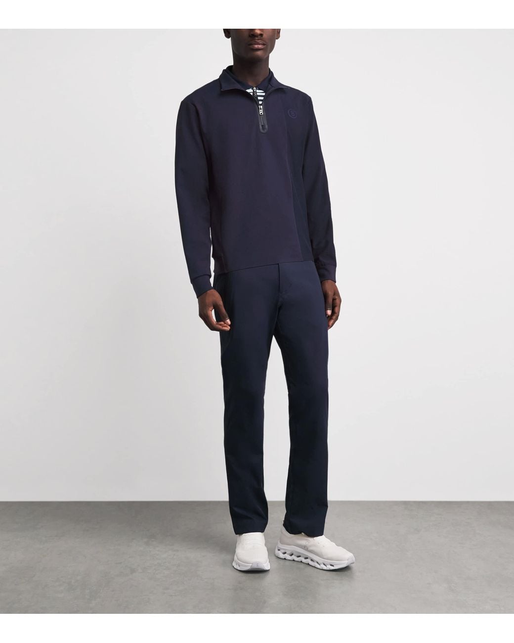 Bogner Blue Cotton-Blend Connor Quarter-Zip Sweatshirt for men