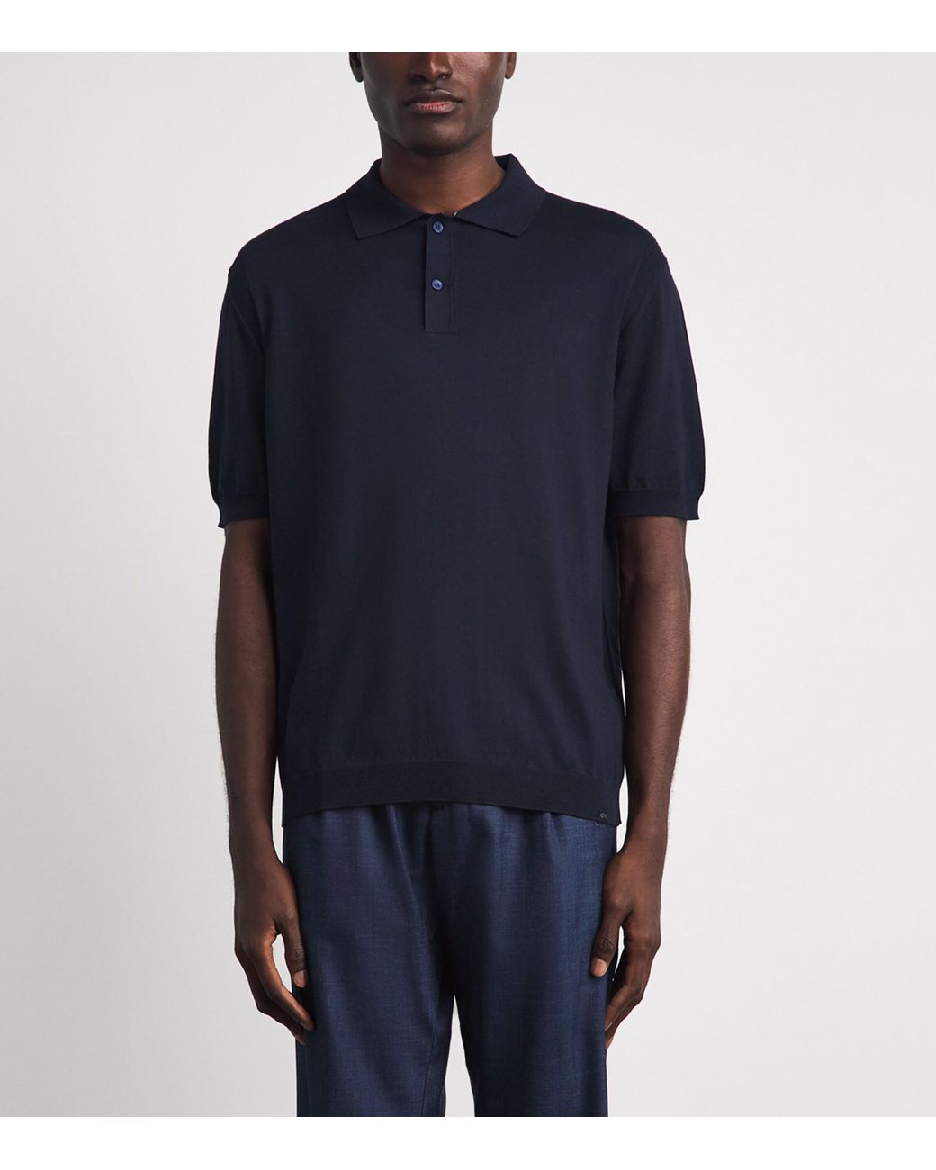 Paul & Shark Blue Silk-Cotton Polo Shirt for men