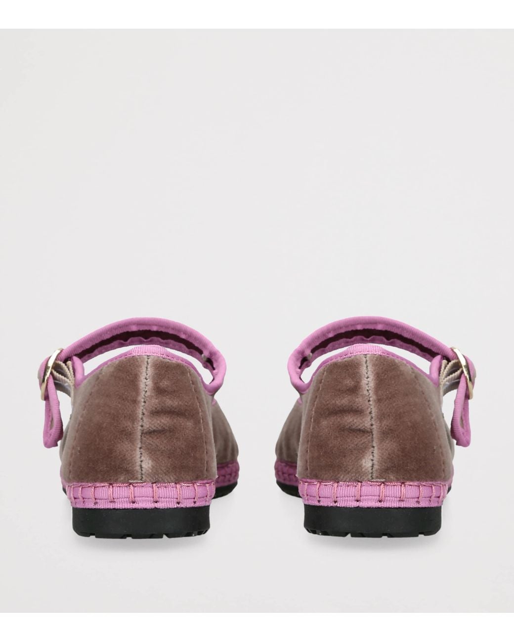 Flabelus Pink Velvet Odiseo Mary Janes