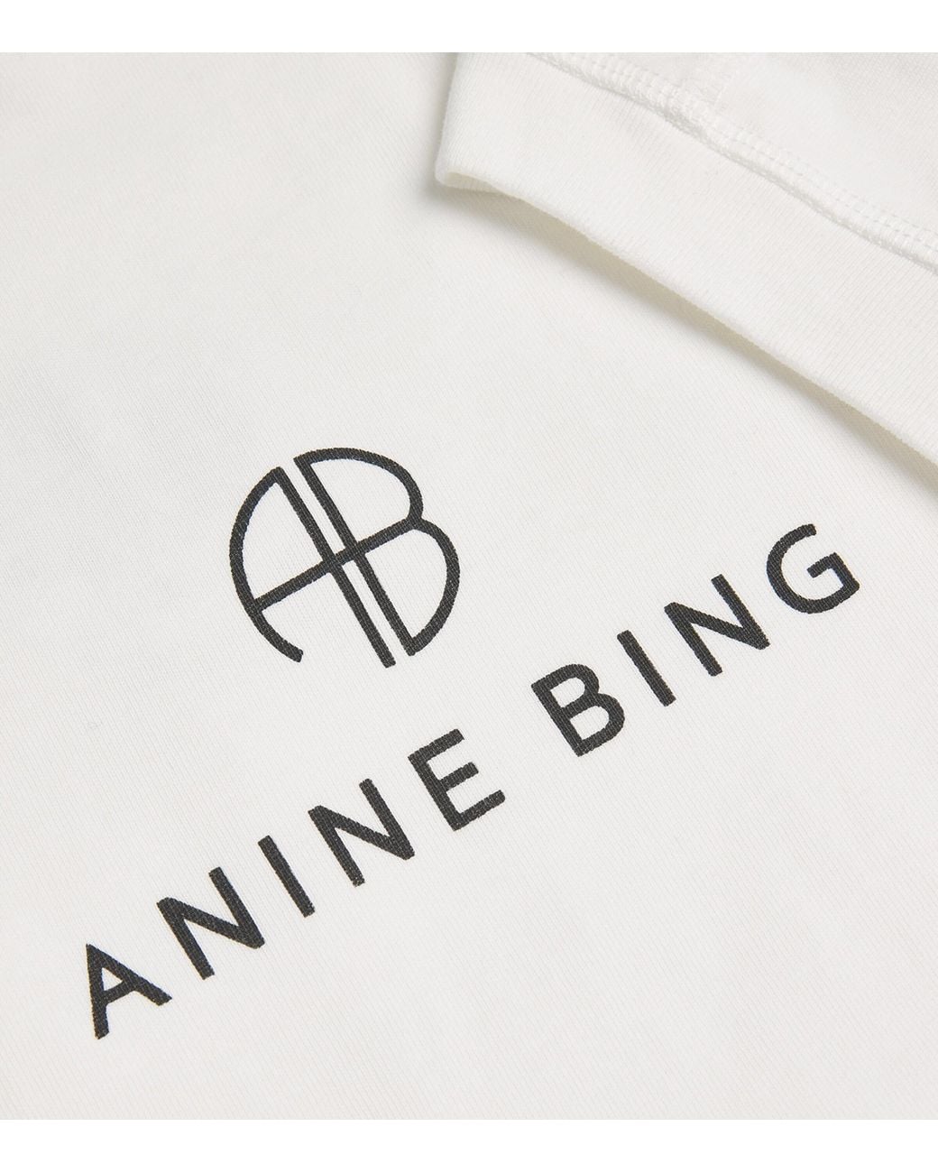 Anine Bing White Cotton Monogram T-Shirt