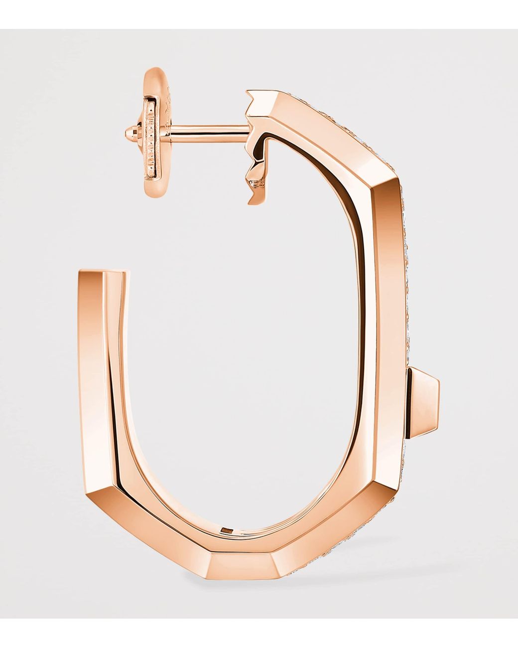 Messika White Moderniste Medium And Diamond Single Hoop Earring