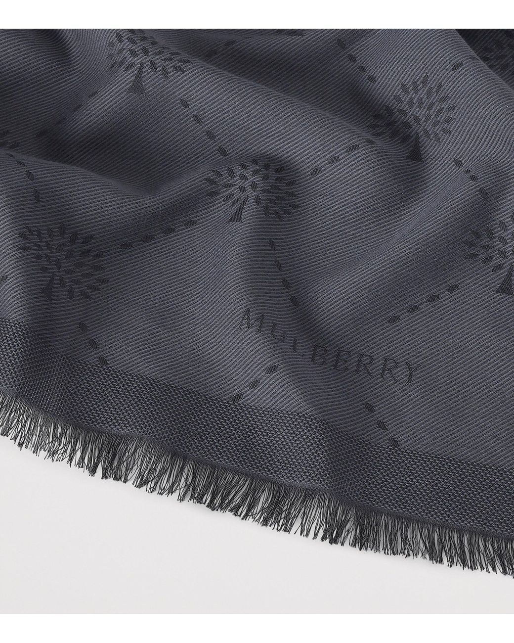 Mulberry Blue Cotton Diamond Tree Square Scarf