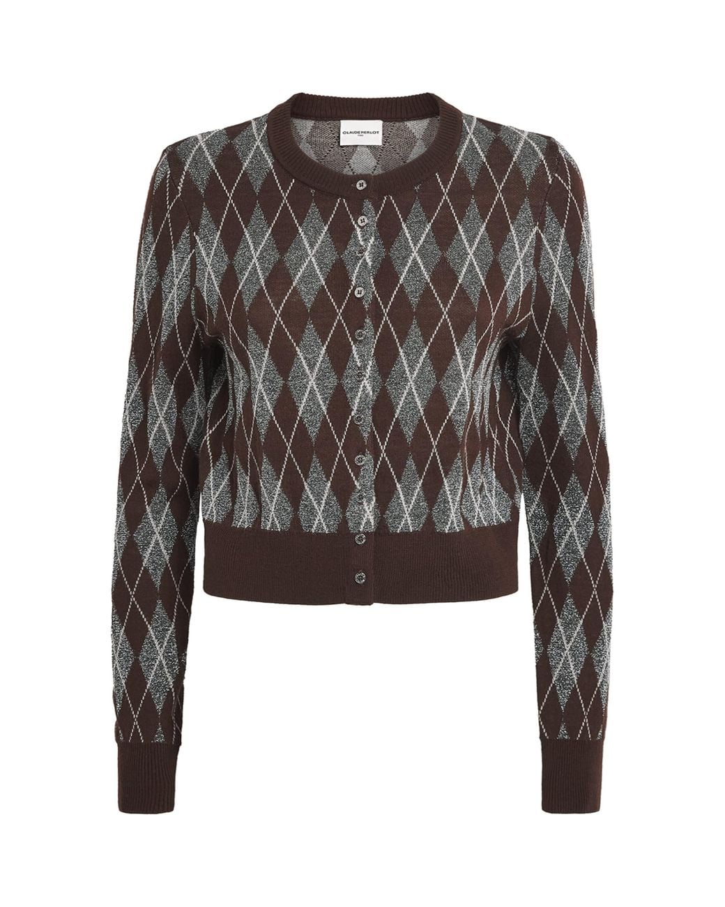 Claudie Pierlot Black Metallic Argyle Cardigan