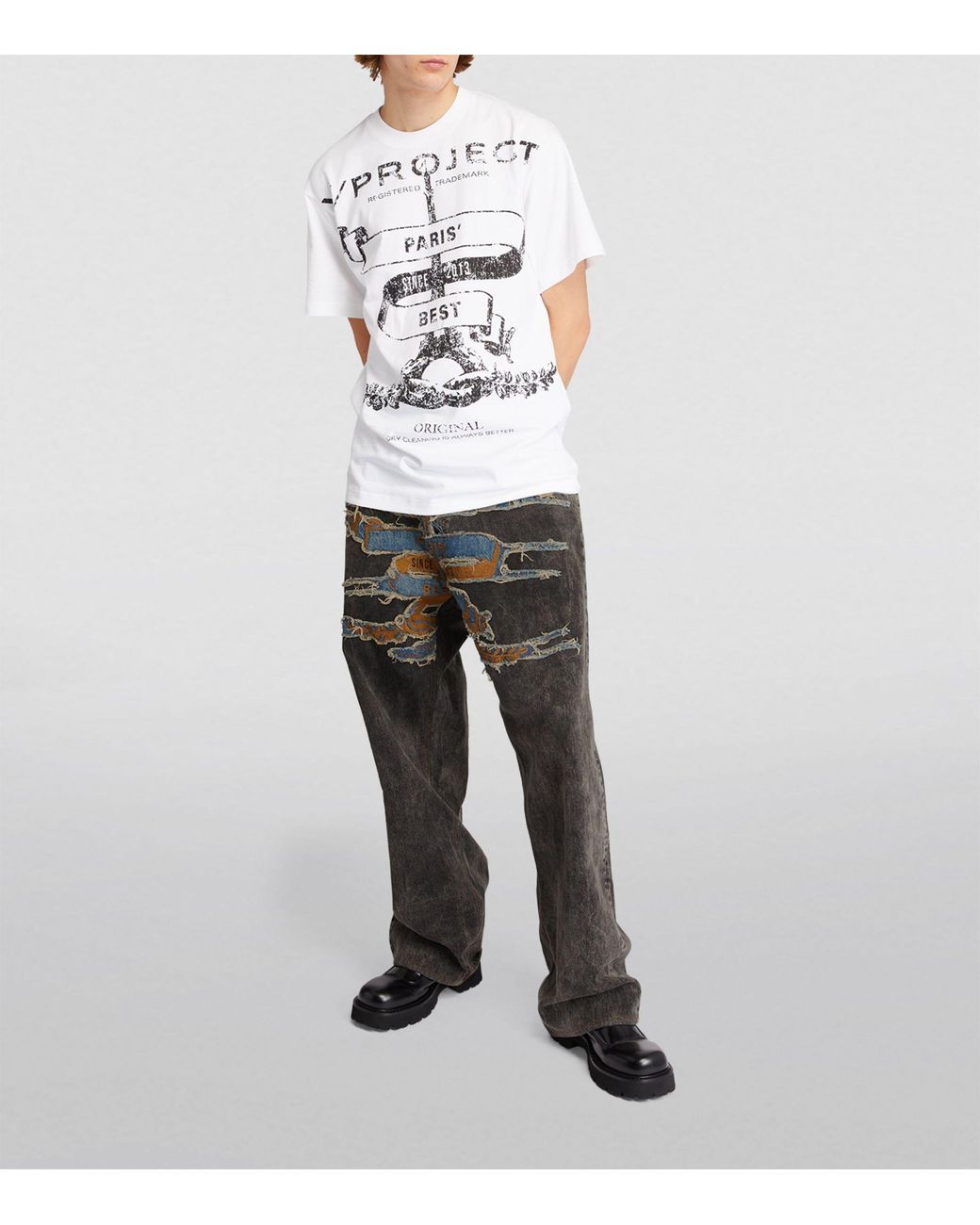 Y. Project Paris' Best Patch Wide-leg Jeans in Gray for Men