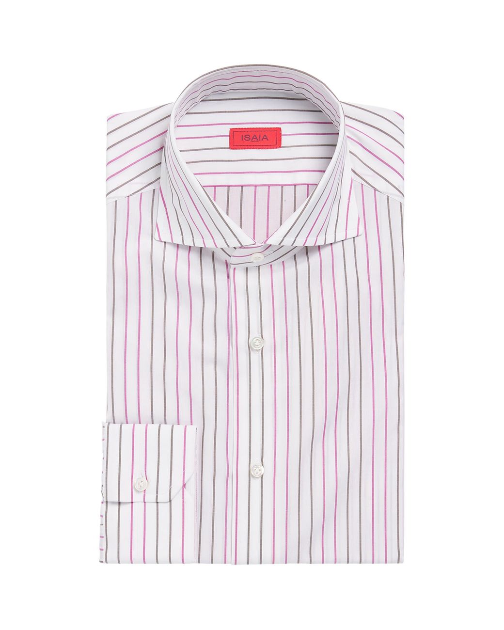 Isaia White Egyptian Cotton Stripe Shirt for men