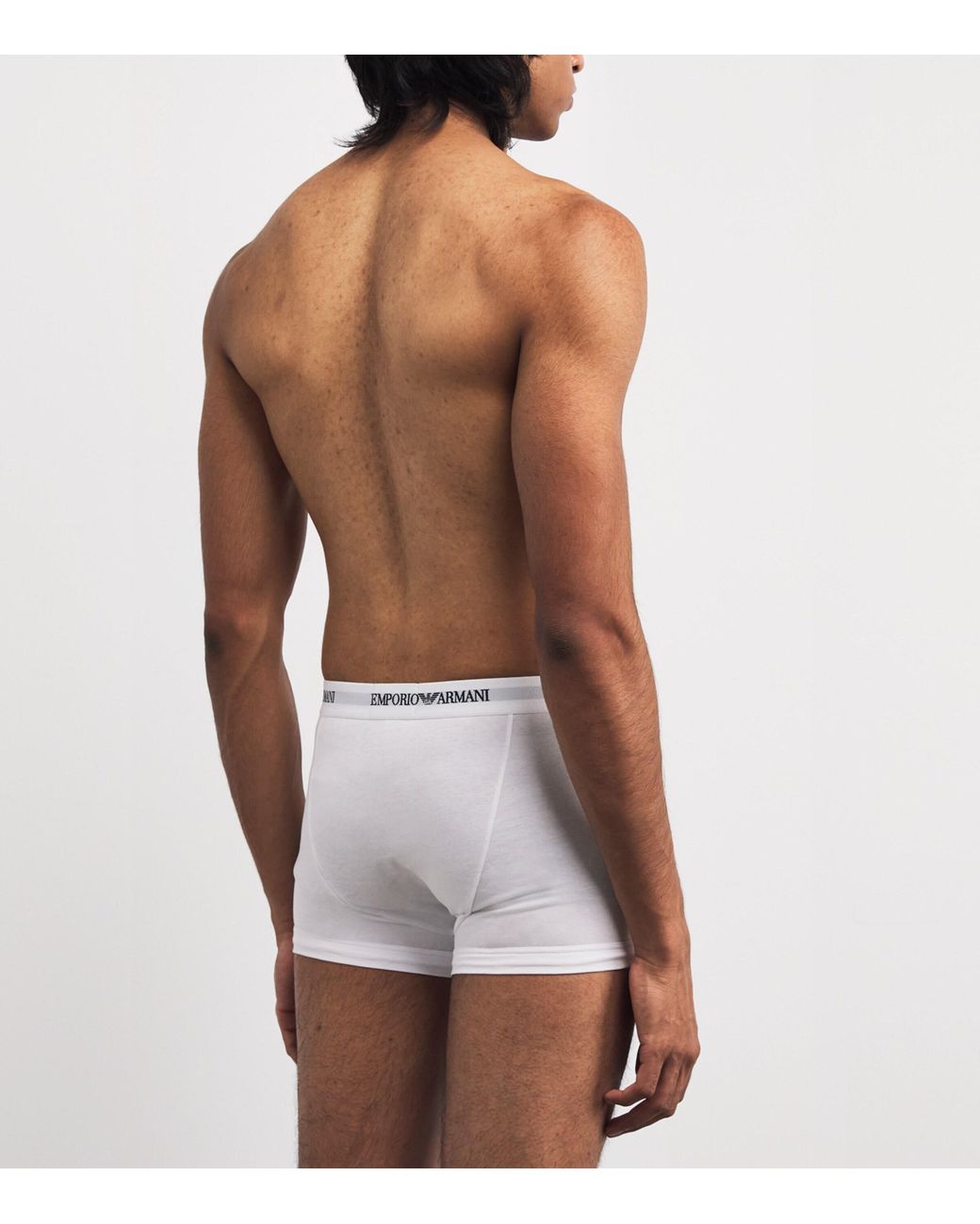 Emporio Armani White Stretch-Cotton Logo Trunks for men
