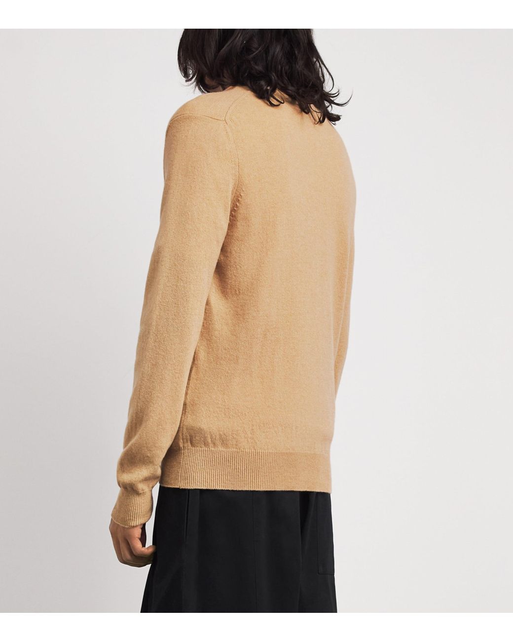 Comme des Garçons Natural Wool Rhinestone Heart Logo Cardigan for men
