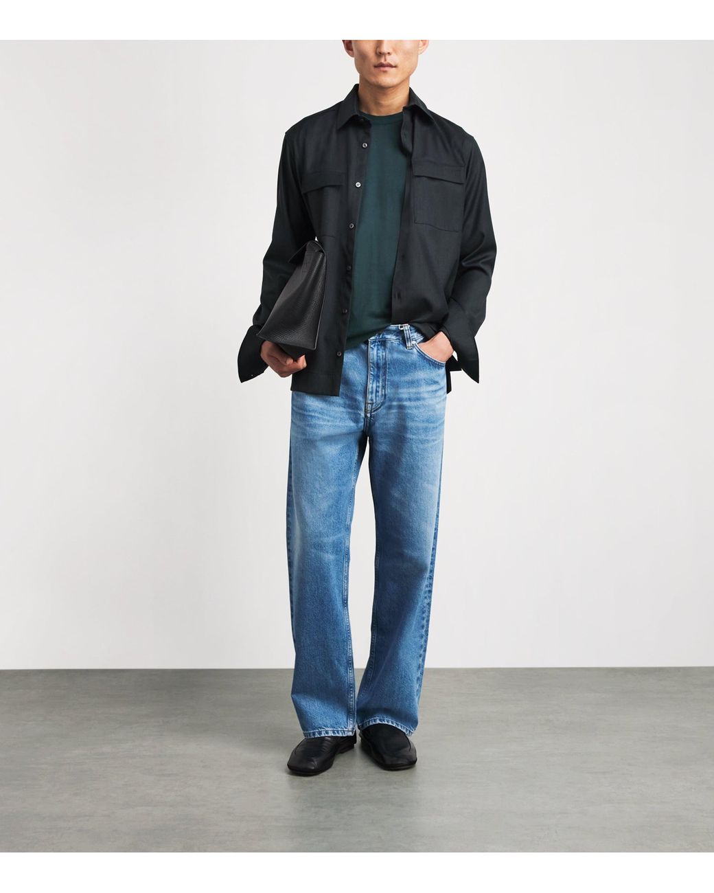 John Smedley Green Merino Wool T-Shirt for men