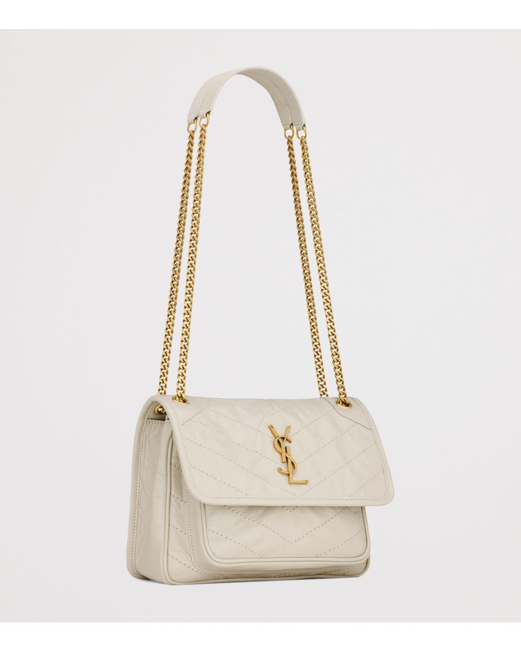 Saint Laurent White Leather Niki Baby Shoulder Bag