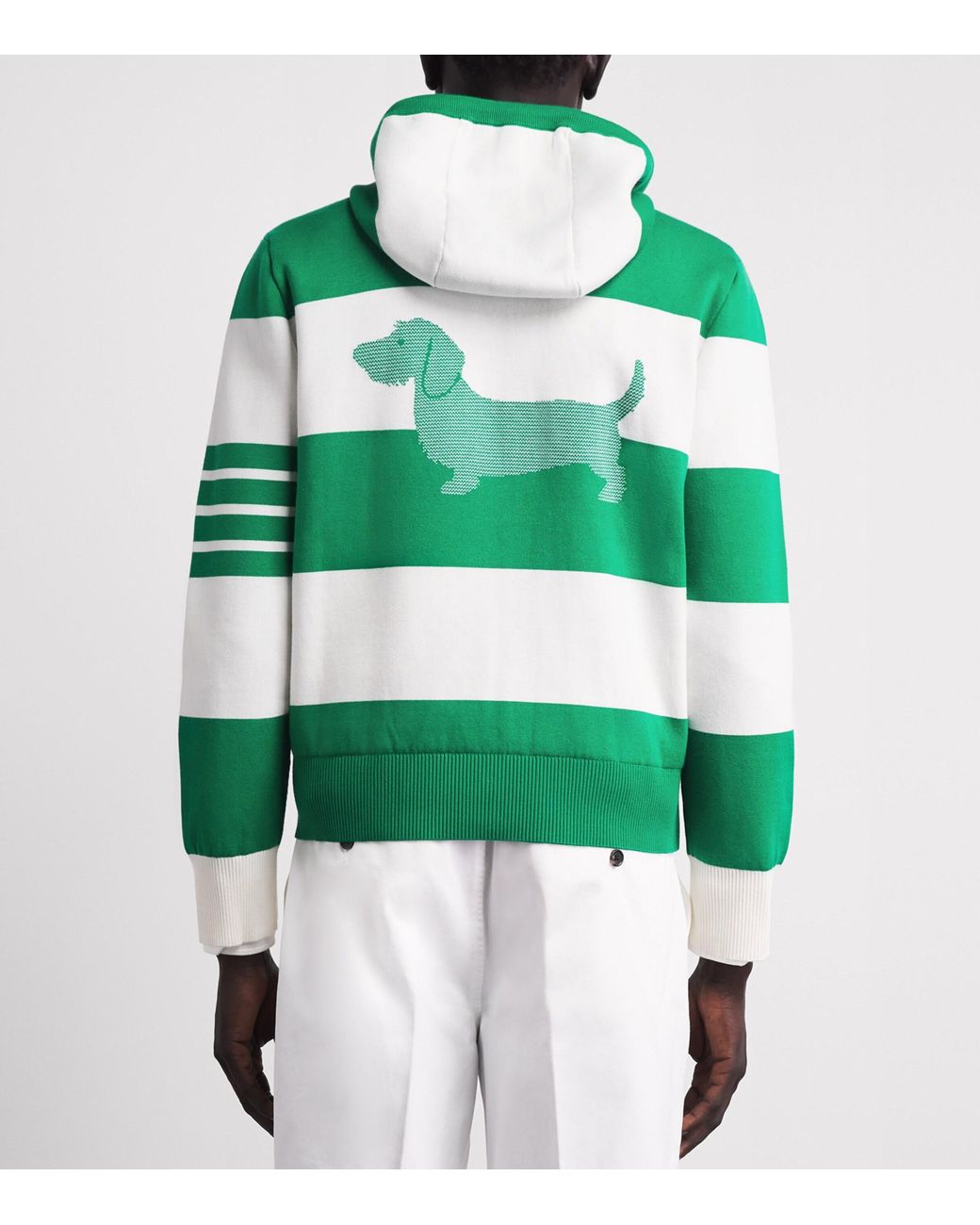 Thom Browne Green 4-Bar Stripe Hector Hoodie for men