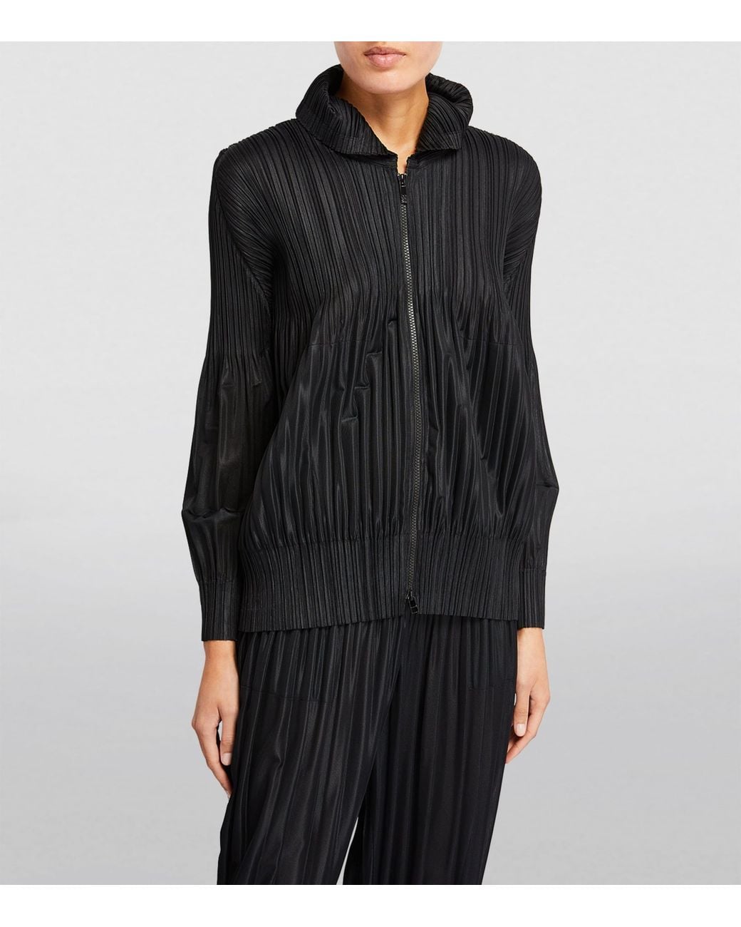 Pleats Please Issey Miyake Black Fluffy Basics Jacket
