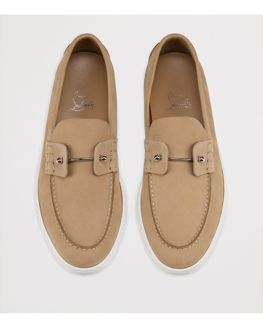 Christian Louboutin Brown Chambeliboat Leather Boat Shoes for men