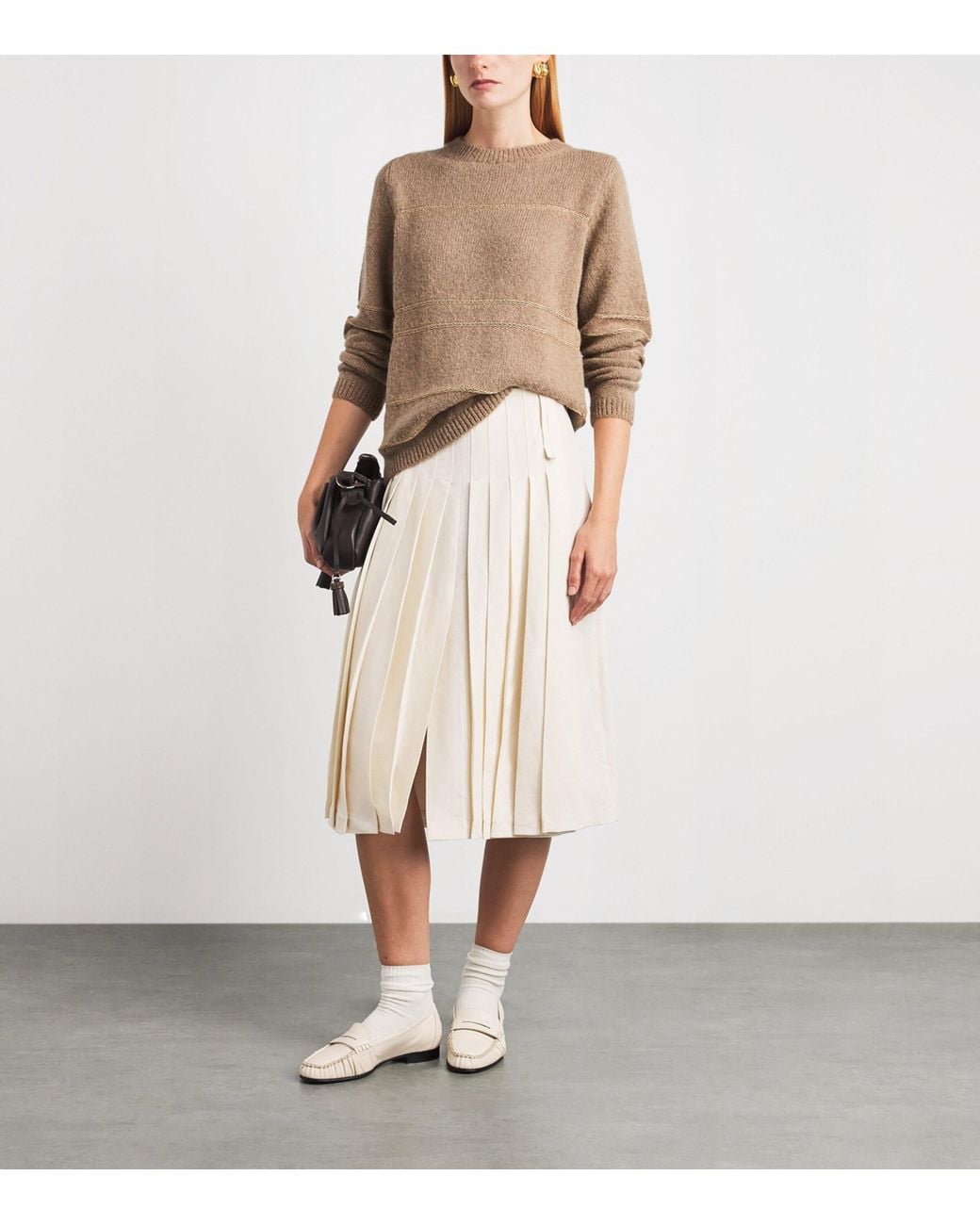 Fabiana Filippi Brown Wool-Blend Jacquard Sweater