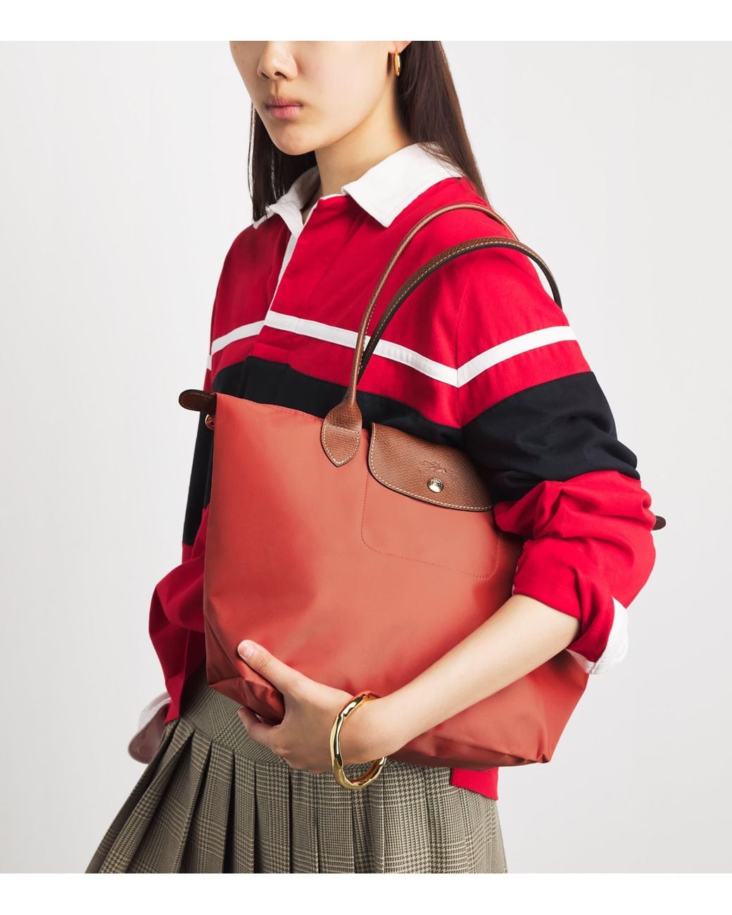 Longchamp Red Medium Le Pliage Original Handbag