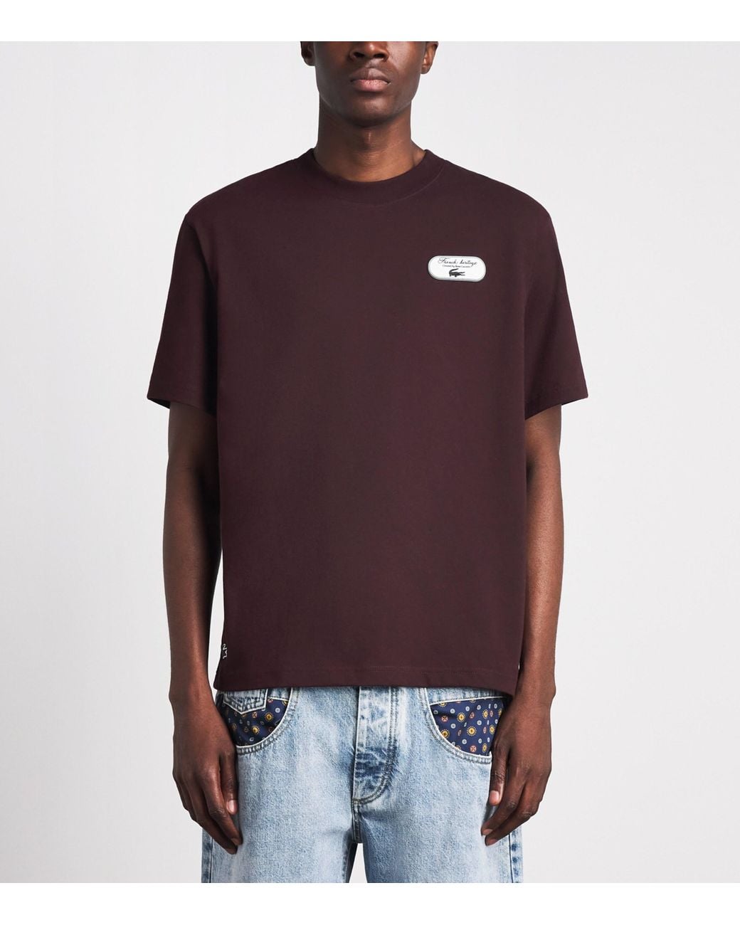 Lacoste Purple Ultra Dry Tennis Heritage Graphic T-Shirt for men